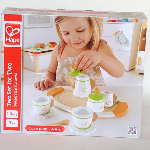 New in Box Hape Wooden Play Tea Set for Two Kitchen toy🍵 3+ - Picture 1 of 11